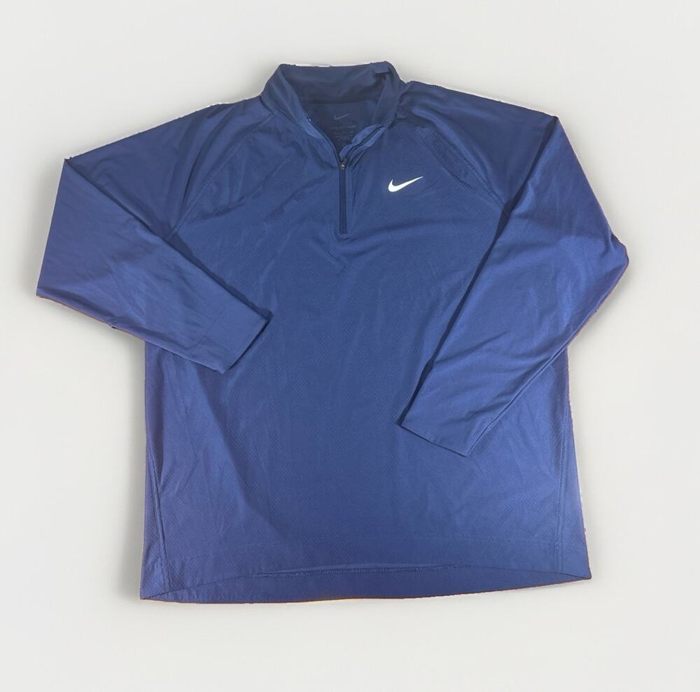 Nike Golf Dri-FIT ADV Tour 1/2 Zip Pullover Mens XL Blue Camo Jacket DR5281-410